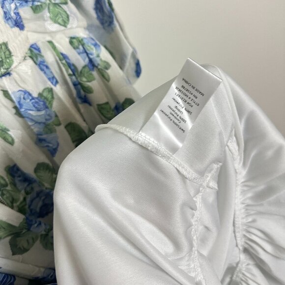 PETAL & PUP Floret Bow Strap Midi Sundress in Blue Size Large - Picture 9 of 10